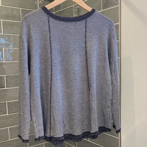 J. Jill Black and White Checkered Thin Sweater Tee